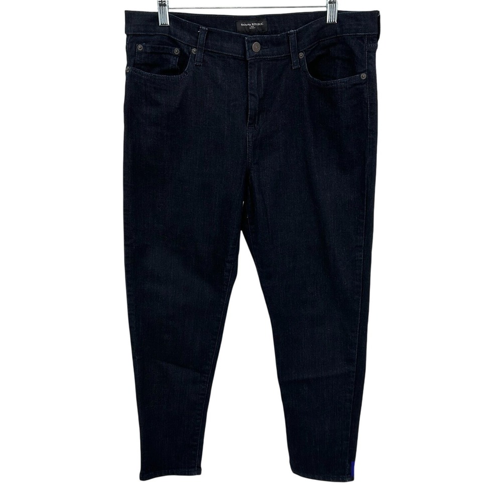 Banana Republic Skinny Jeans Dark Indigo Blue Denim Petite Minimalist Women 14
